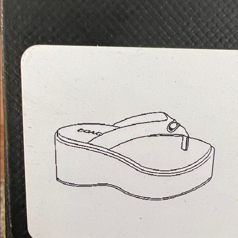 COACH Women's Sculpted Platform "C" Logo Leather Flip Flop - Picture 9 of 16
